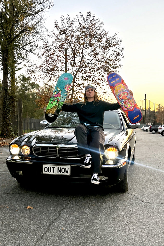 9.14in Delfino Pinball Red / Blue Deck | Shaped Skateboards
