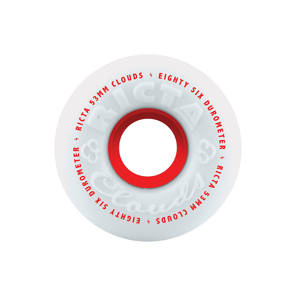 53mm Clouds Red 86a | Ricta Skateboard Wheels