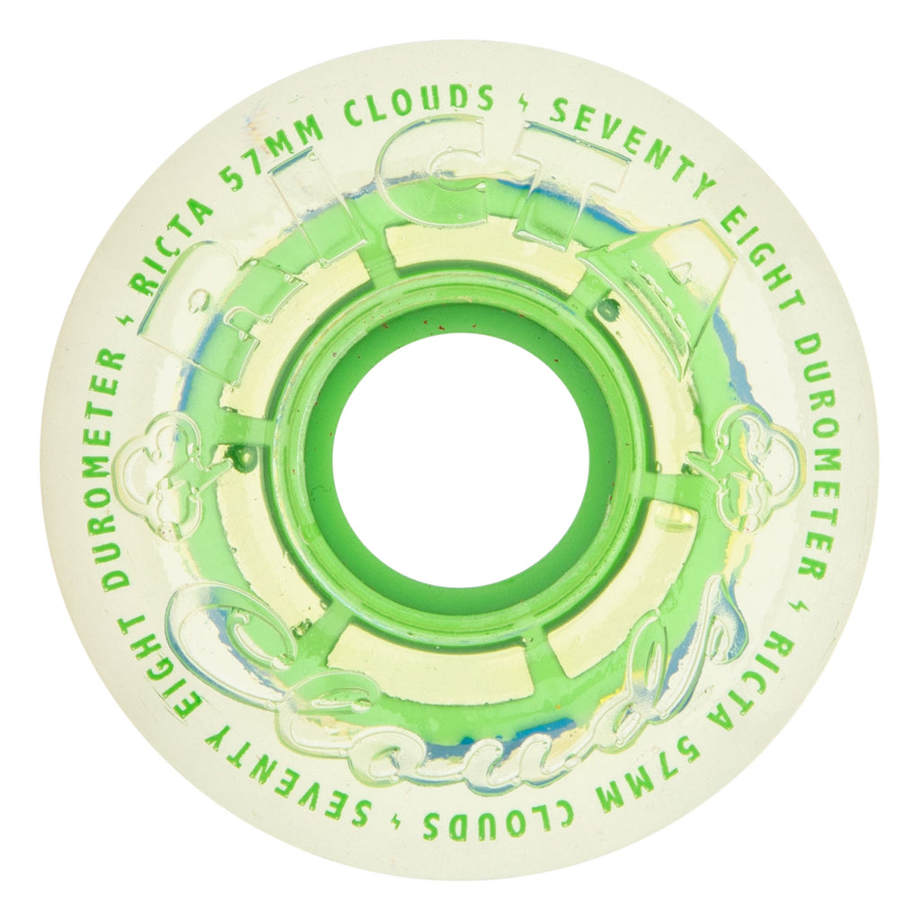 Rara 57mm / 78A Clouds Camo Green | Soft Skateboard Wheels | Ricta