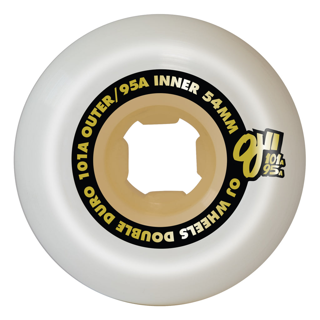 新品　OJ wheels DOUBLE DURO 54mm 101A 95A 54mm / 101-95A Team White Gum | Double Duro | OJ Skateboard