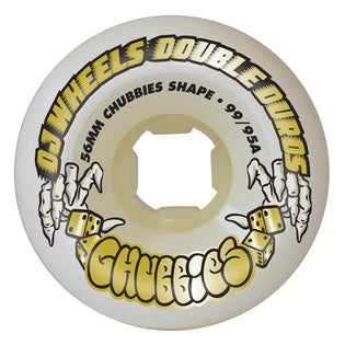 56mm Double Duro Chubbies 99a/95a OJ Skateboard Wheels White