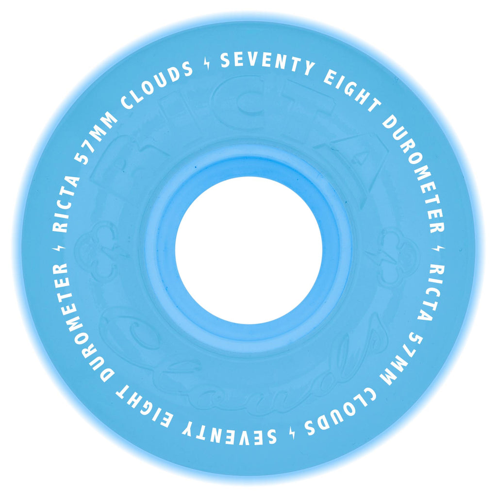 57mm Clouds Aqua 78a | Glow In The Dark | Ricta Skateboard Wheels
