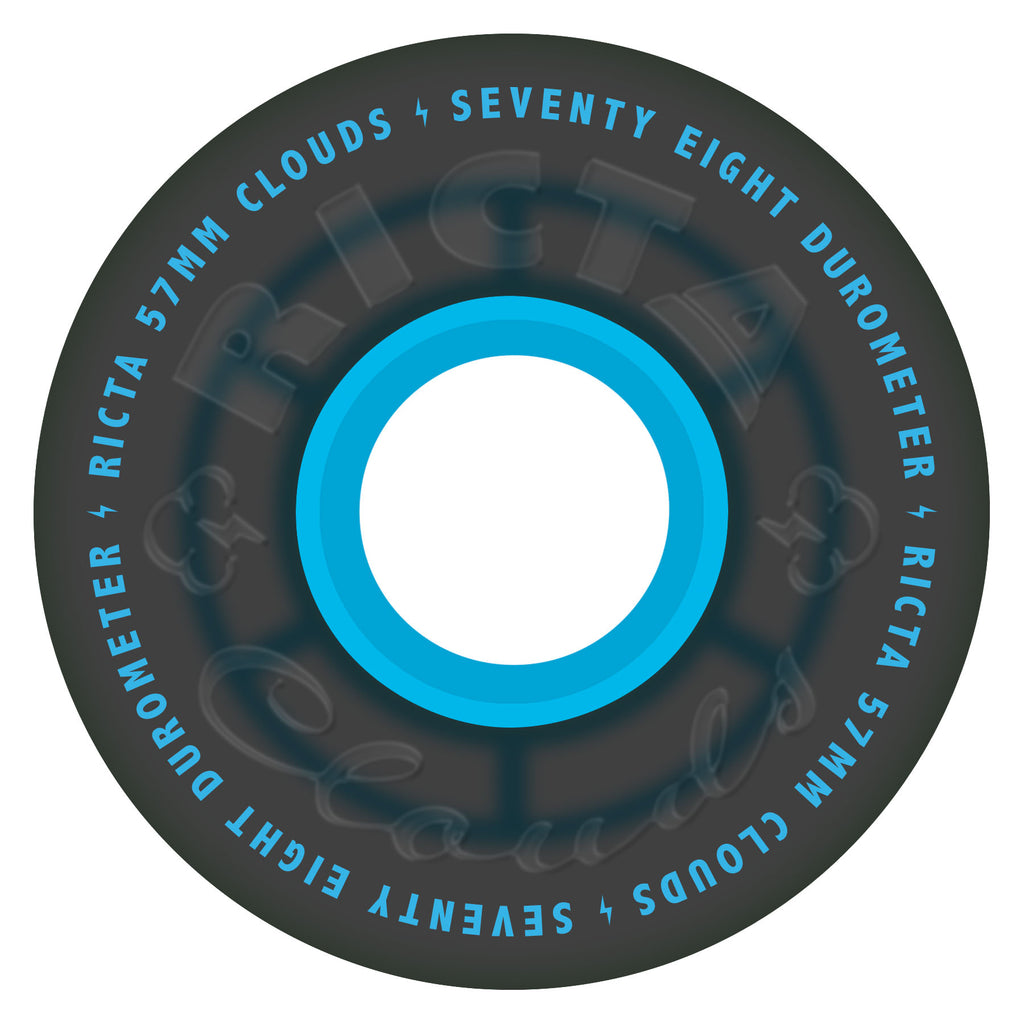 57mm Clouds Clear Black Blue 78a | Ricta Skateboard Wheels