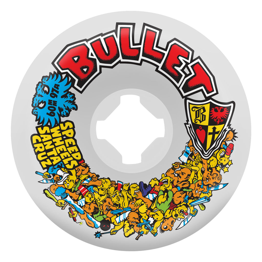santacruz skateboard sticker スライムボール 60mm/97a Bullet Riot White | Slime Balls Skateboard Wheels