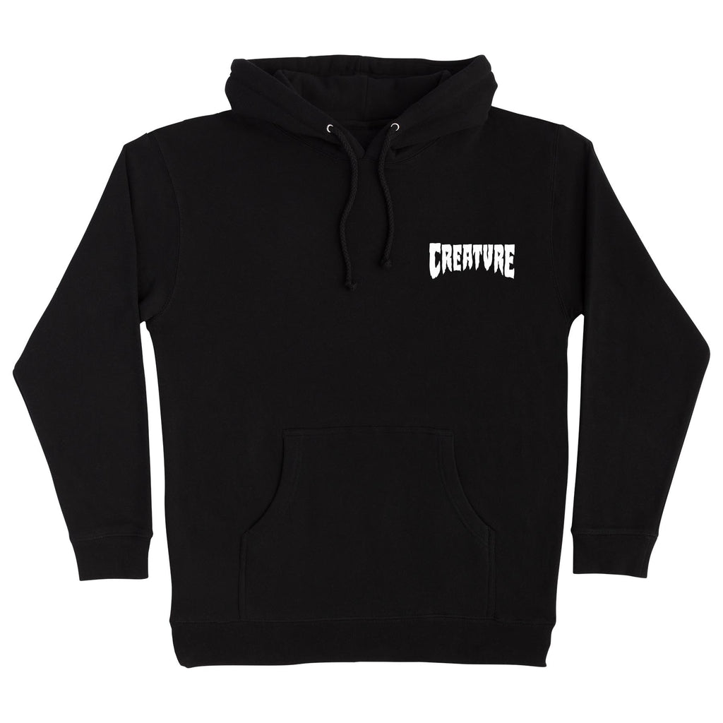 トップス 583 CREATURE NHS Black Skull Logo Hoodie