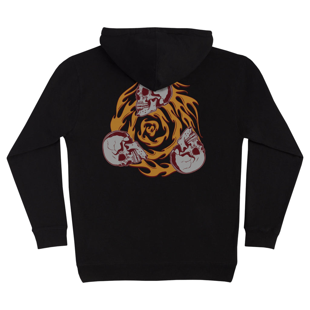 トップス 583 CREATURE NHS Black Skull Logo Hoodie Spiral Skull Hoodie| Men's Clothing | Creature Skateboards