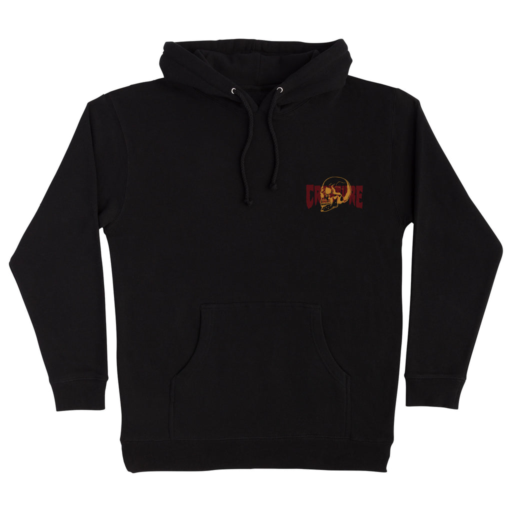 トップス 583 CREATURE NHS Black Skull Logo Hoodie Spiral Skull Hoodie| Men's Clothing | Creature Skateboards