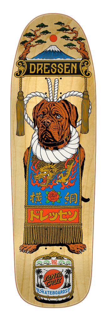 9.3in Dressen Sumo Dog | Shaped Skateboard Deck | Santa Cruz