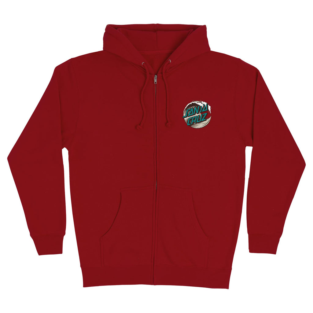 Wave Dot Mens Zip Hoodie Santa Cruz Skate Apparel