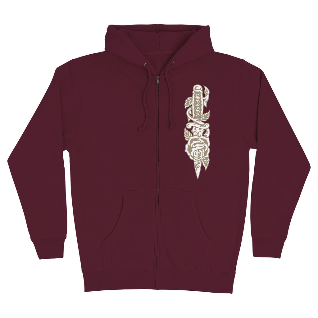 ★SANTA CRUZ Dressen Rose Dagger Opus Zip Hoodie 関税込★ Santa Cruz Skateboards Dressen Roses Dot Hooded Bomber