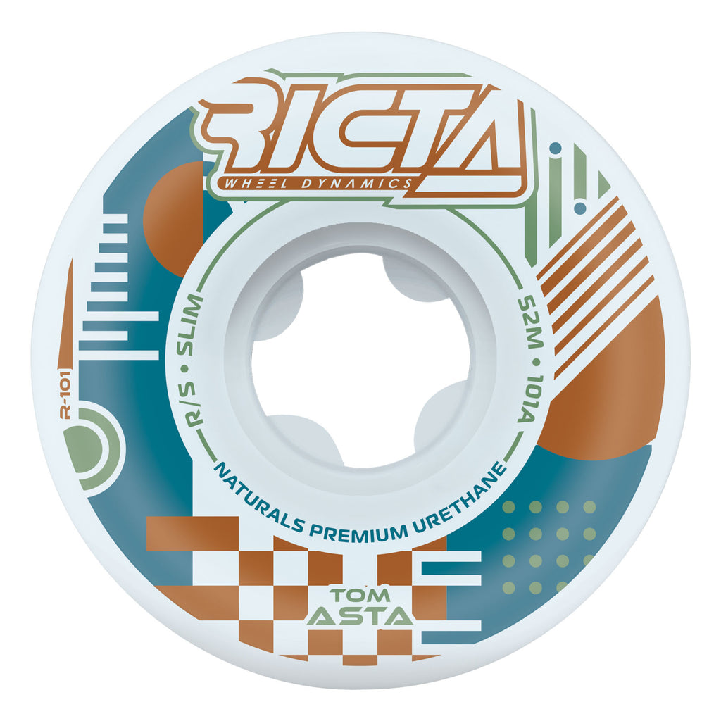 52mm/101A Asta Flux Naturals | Slim |Ricta Skateboard Wheels