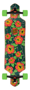 9in Screaming Hibiscus Santa Cruz Drop Thru Longboard No Color