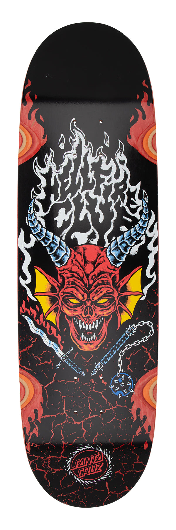 SANTA CRUZ STRANGER THINGS SEASON4 デッキ 9in Hellfire Club Flames Skateboard Deck | Stranger Things™ x