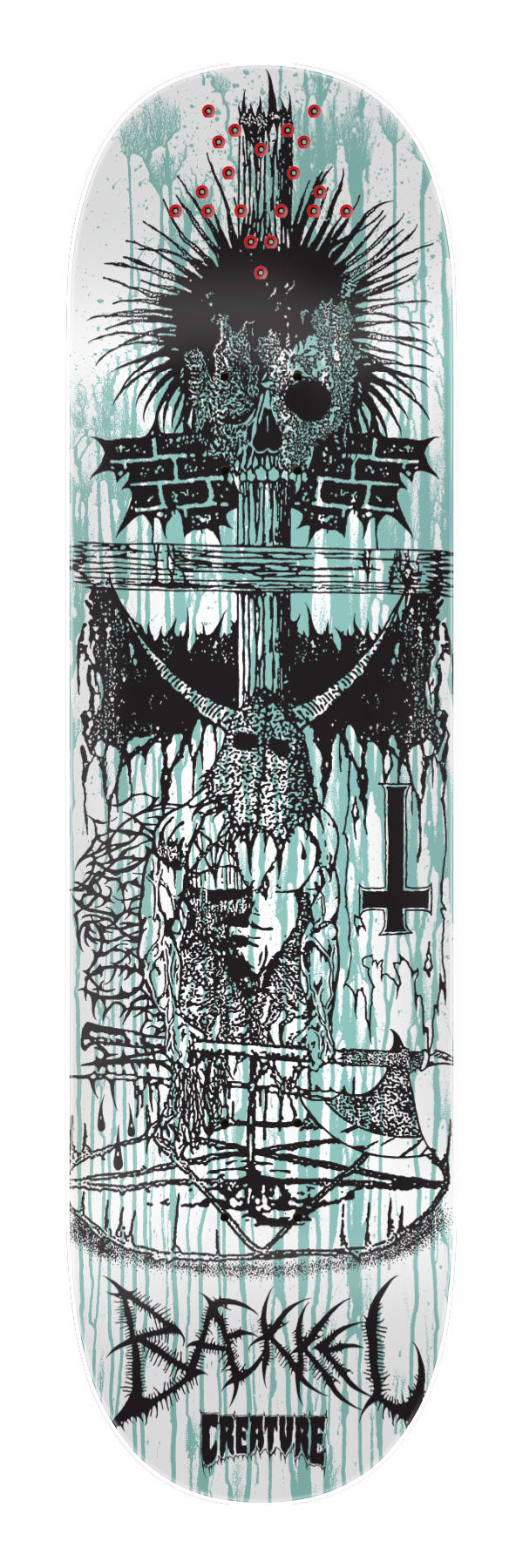 8.6in Baekkel BLK MTL Pro Deck | Creature Skateboards