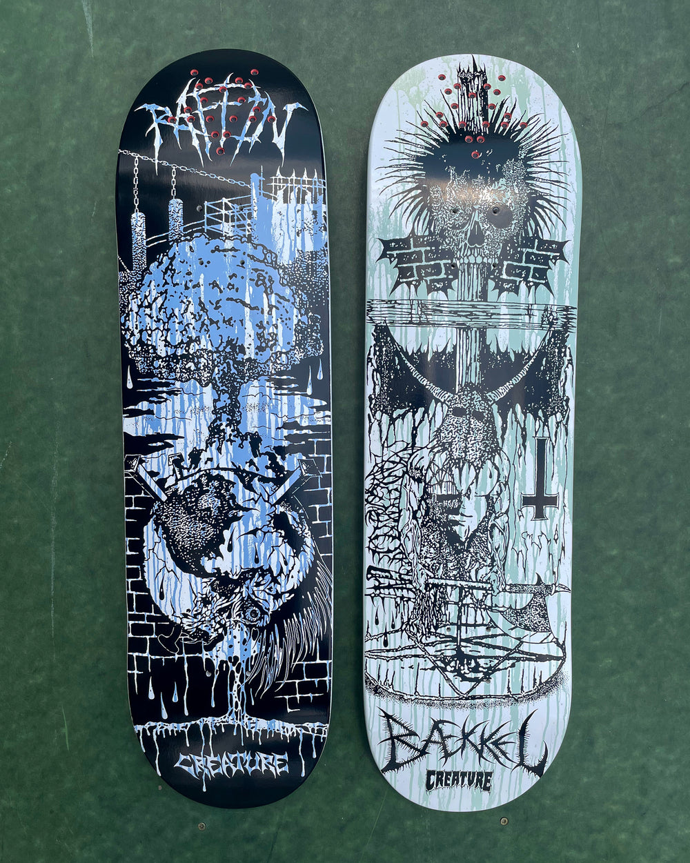 Planche à Roulettes (skateboard) Creature Raffin BLKMTL - Dimensions 8.53" X 32.19", Neuve