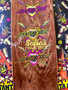 Signed 8.80in Salba Firedance Santa Cruz Egg Skateboard Deck No Color