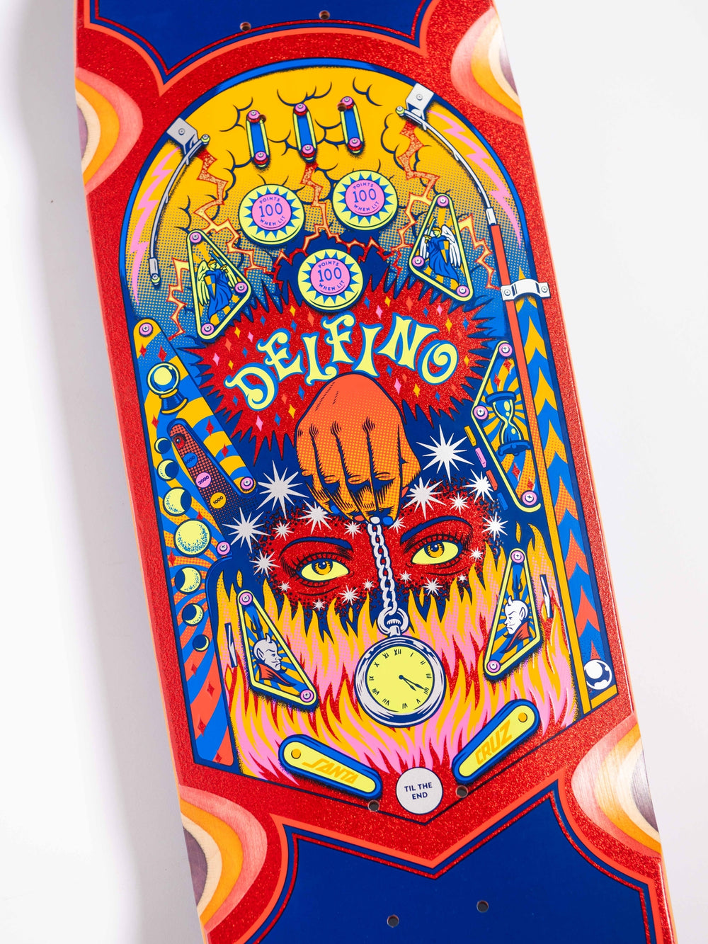 バラノサイテン 9.14in Delfino Pinball Red / Blue Deck | Shaped Skateboards