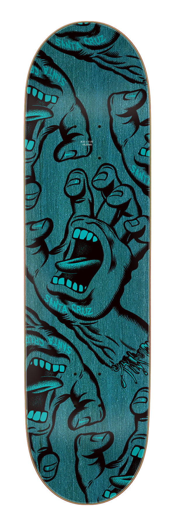 8.25in Crowded Hand | Skateboard Deck | Santa Cruz