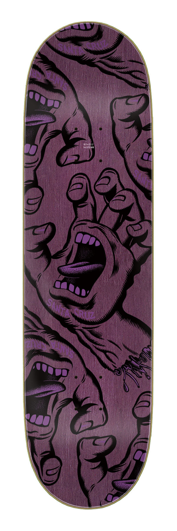 8.5in Crowded Hand | Skateboard Deck | Santa Cruz