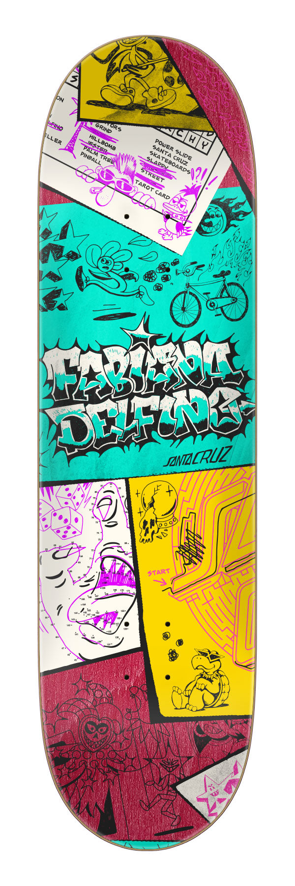 8.25in Delfino Scribble FeelBase Deck | Short Wheelbase | Santa