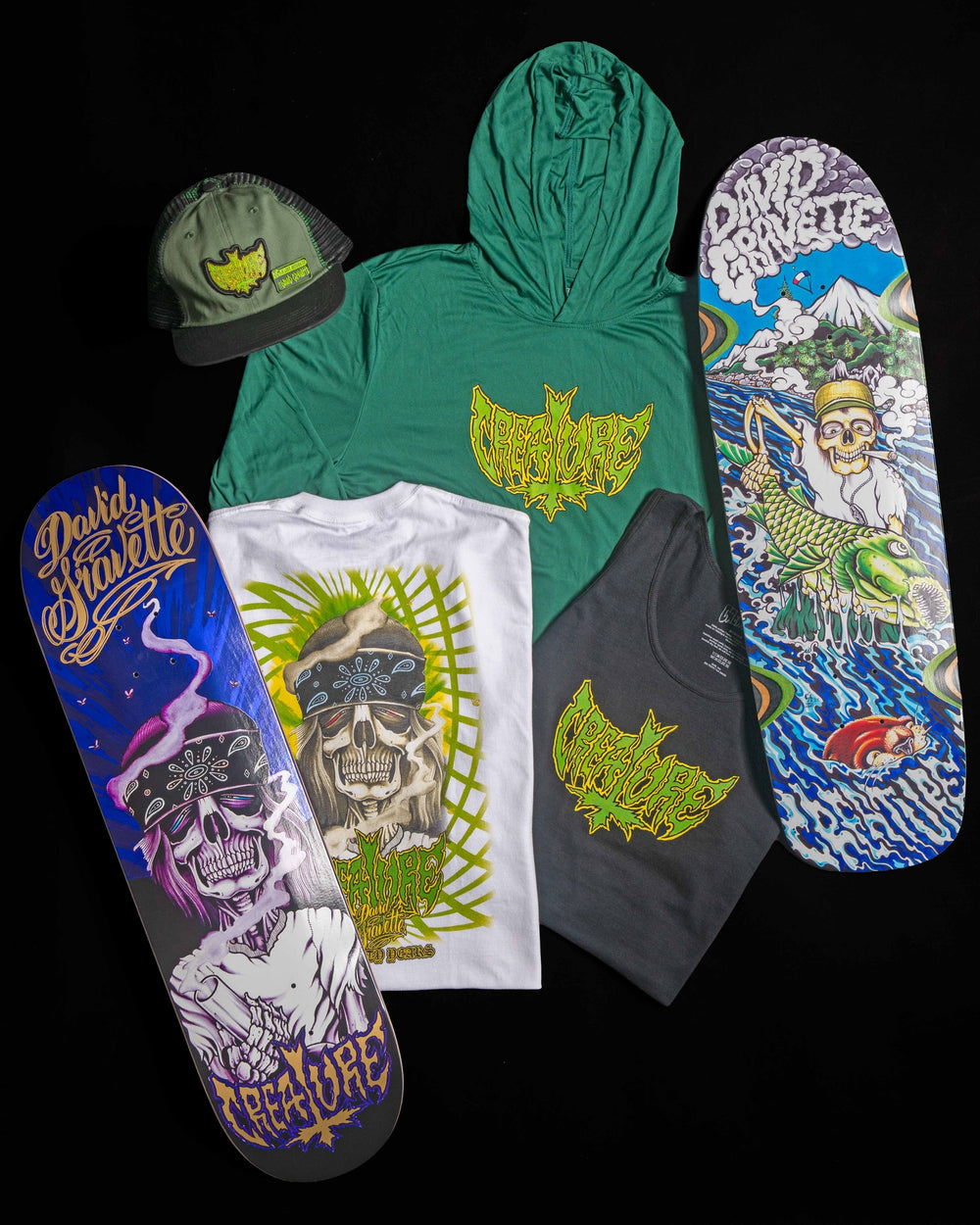 9.00in Gravette Hippie Falls Deck | Pro Model | Creature Skateboards