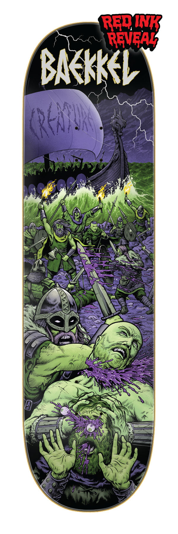 8.6in Baekkel Warriors Deck | VX Reinforced | Creature Skateboards