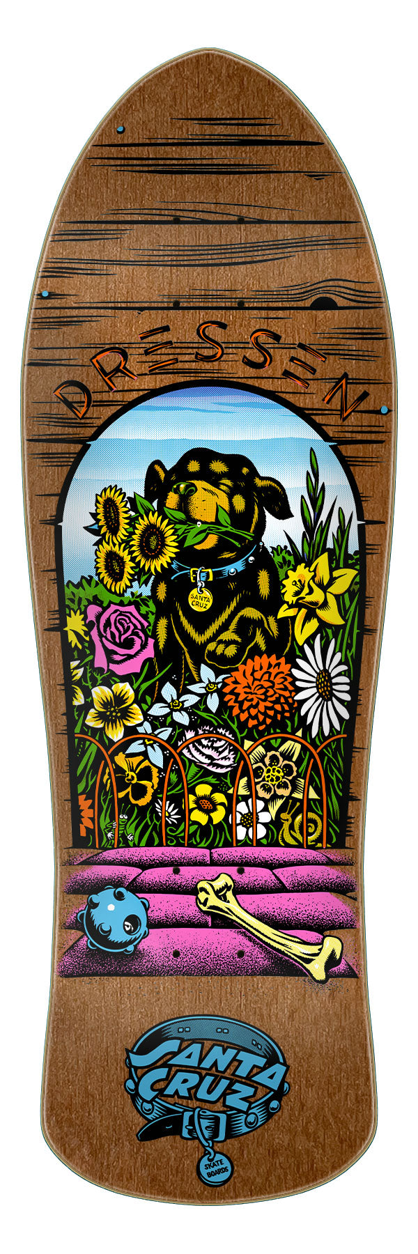 Santa Cruz Eric Dressen デッキ 9.5in Dressen Pup 2027 Reissue Deck | Shaped 80s Skateboard