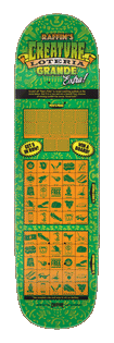 8.60in Peter Raffin Loteria Grande Creature Scratcher Skateboard Deck No Color