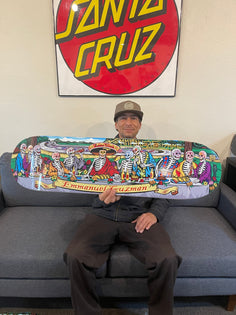 Signed 8.31in Emmanuel Guzman Derby With The Dead Santa Cruz Skateboard Deck No Color