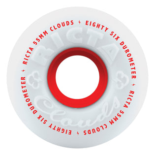55mm Clouds Red 86a Ricta Skateboard Wheels Red