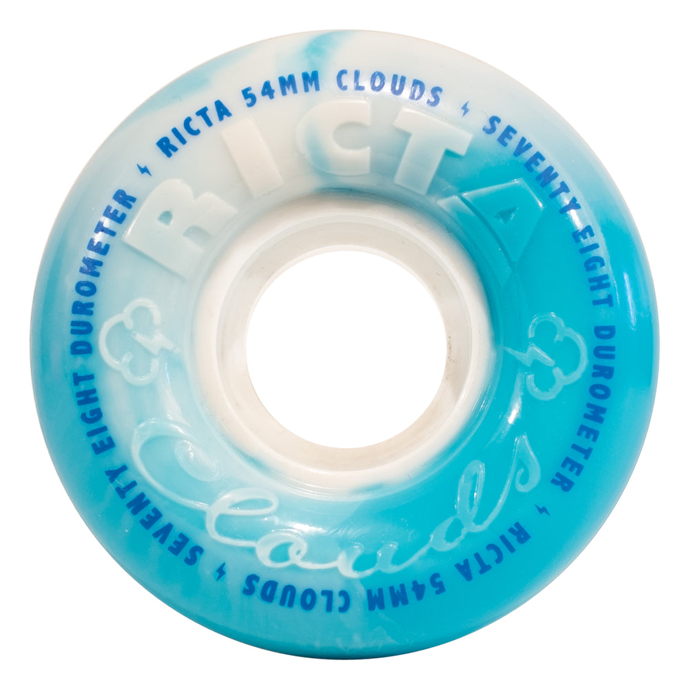 Rymc 54mm 78A Clouds Blue Swirl | Soft Skate Wheels | Ricta Skateboard