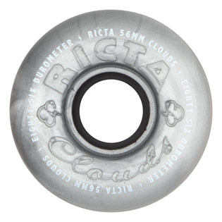 56mm Clouds Silver 86a Ricta Skateboard Wheels Metallic Silver