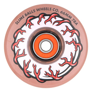 66mm Light Ups Pink Eyes 78a Slime Balls Skateboard Wheels Pink