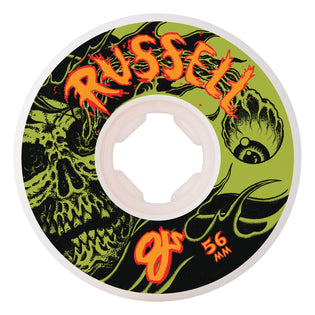 56mm Chris Russell Optic Nightmare Elite Hardline 99a OJ Skateboard Wheels White