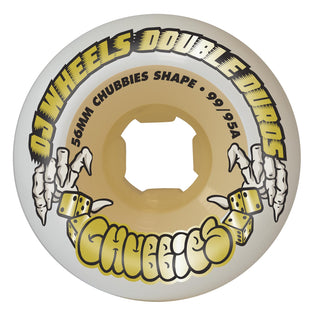 56mm Double Duro White Gum Chubbies 99a/95a OJ Skateboard Wheels White