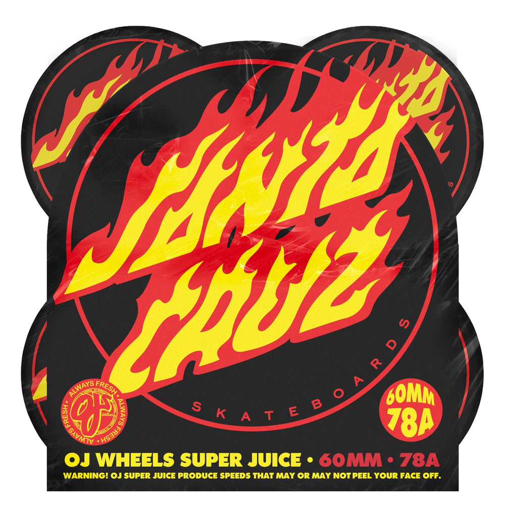 60mm Super Juice 78a | Santa Cruz Flame Dot | OJ Skateboard