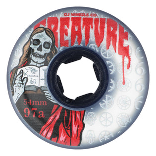 54mm White Creature Bloodsuckers Hardline 97a OJ Skateboard Wheels White