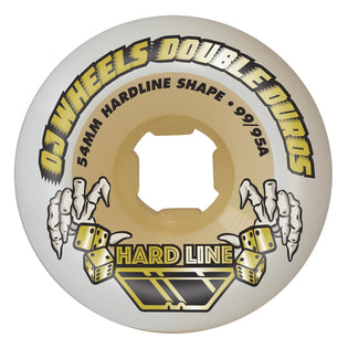 54mm Double Duro White Gum Hardline 99a/95a OJ Skateboard Wheels Gum
