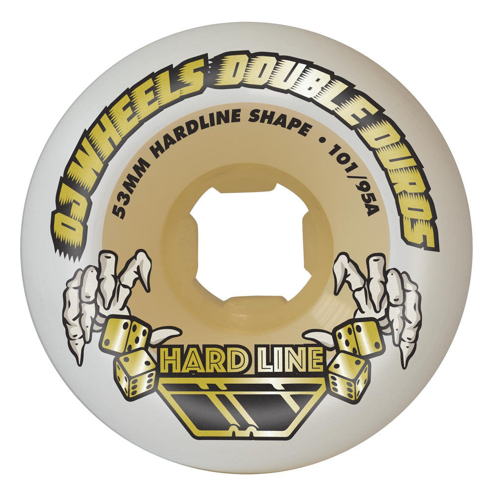 53mm /101-95A Hardline White Gum | Double Duro | OJ Skateboard Wheels