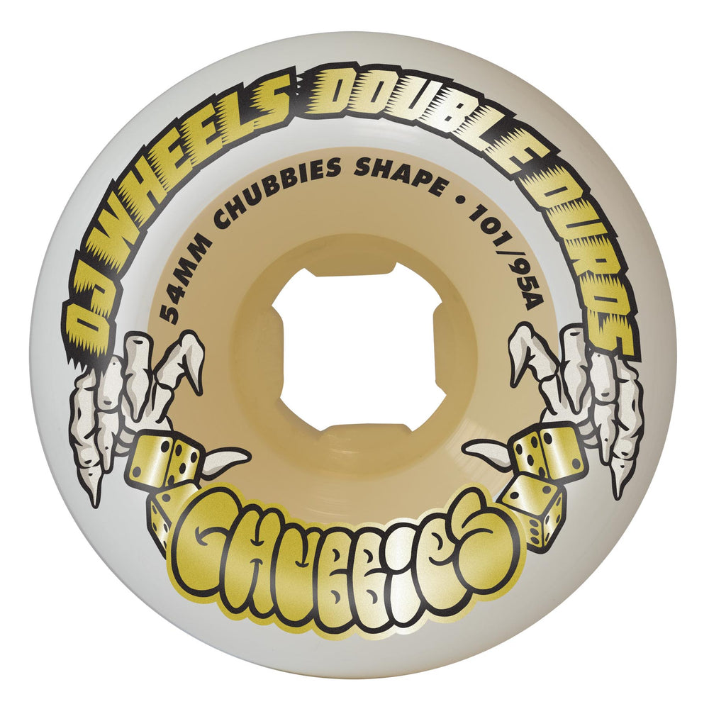 54mm /101-95A Chubbies White Gum | Double Duro | OJ Skateboard Wheels