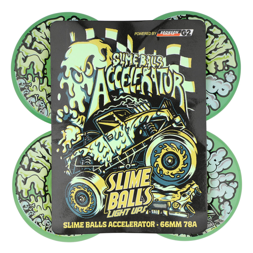 66mm/78a Accelerator | LED Light Ups | Slime Balls Skateboard Wheels