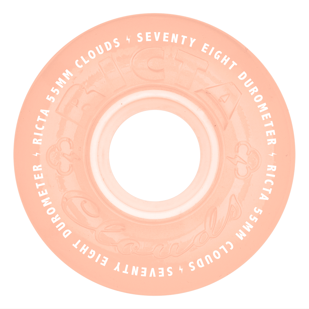 55mm Clouds Red 78a | Glow In The Dark | Ricta Skateboard Wheels