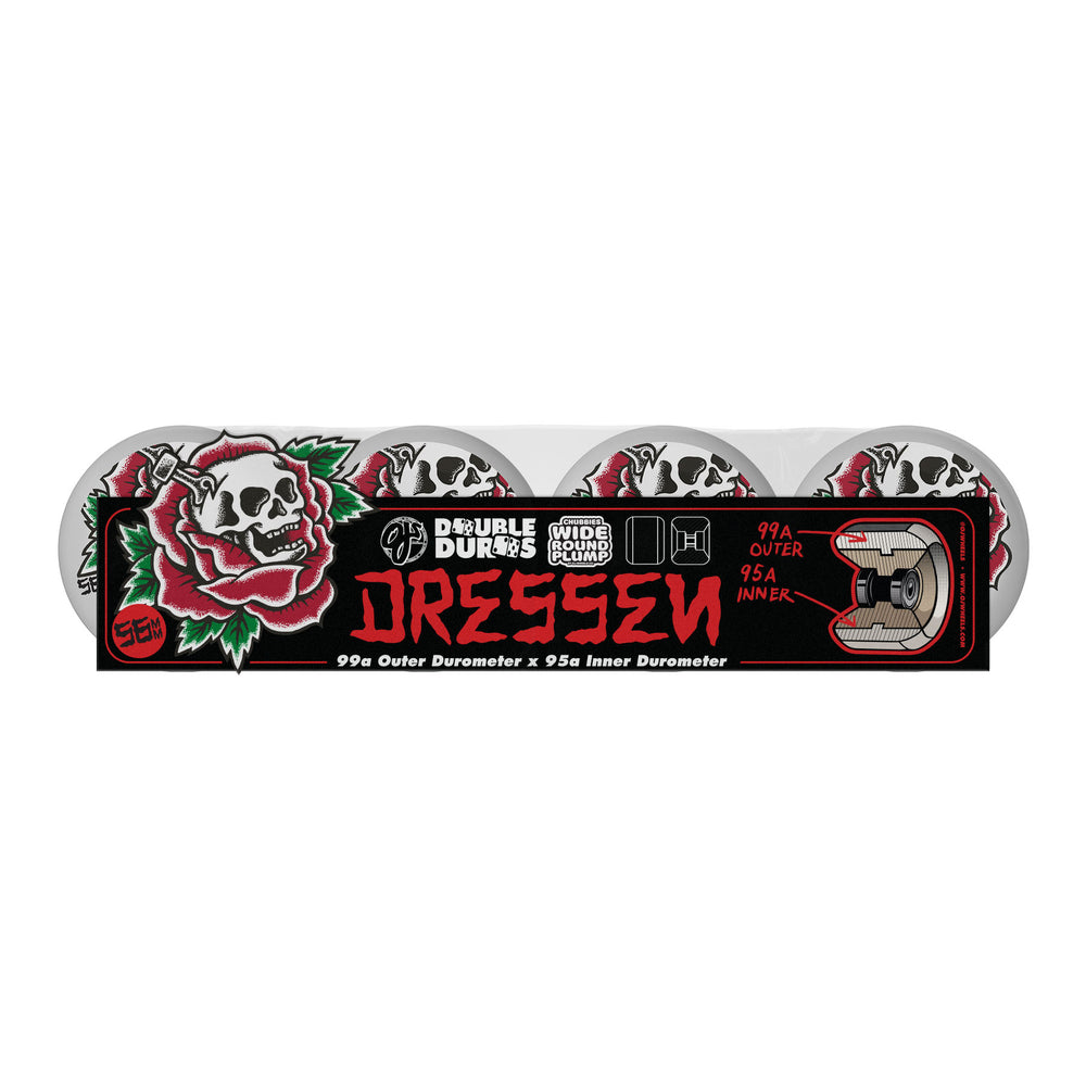 56mm /99-95A Chubbies Dressen Rose Skull | Double Duro | OJ