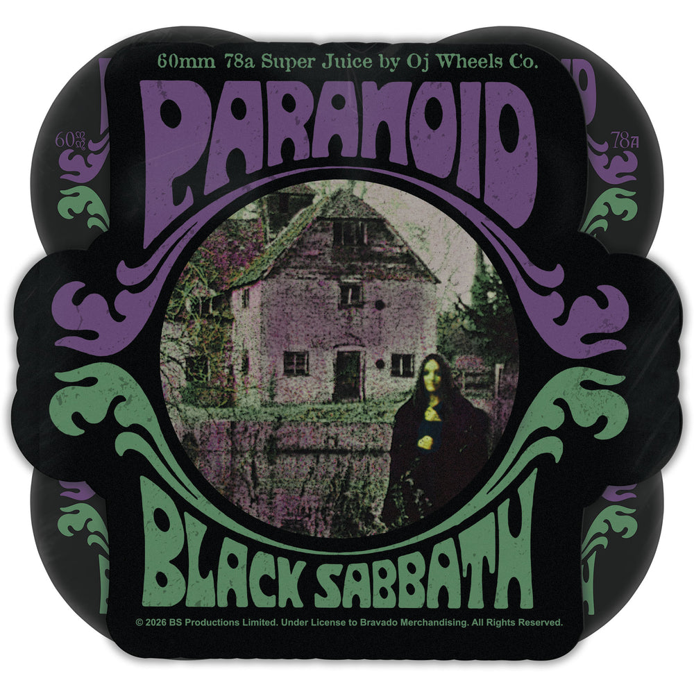 60mm Black Sabbath Paranoid Super Juice 78a | OJ Skateboard Wheels