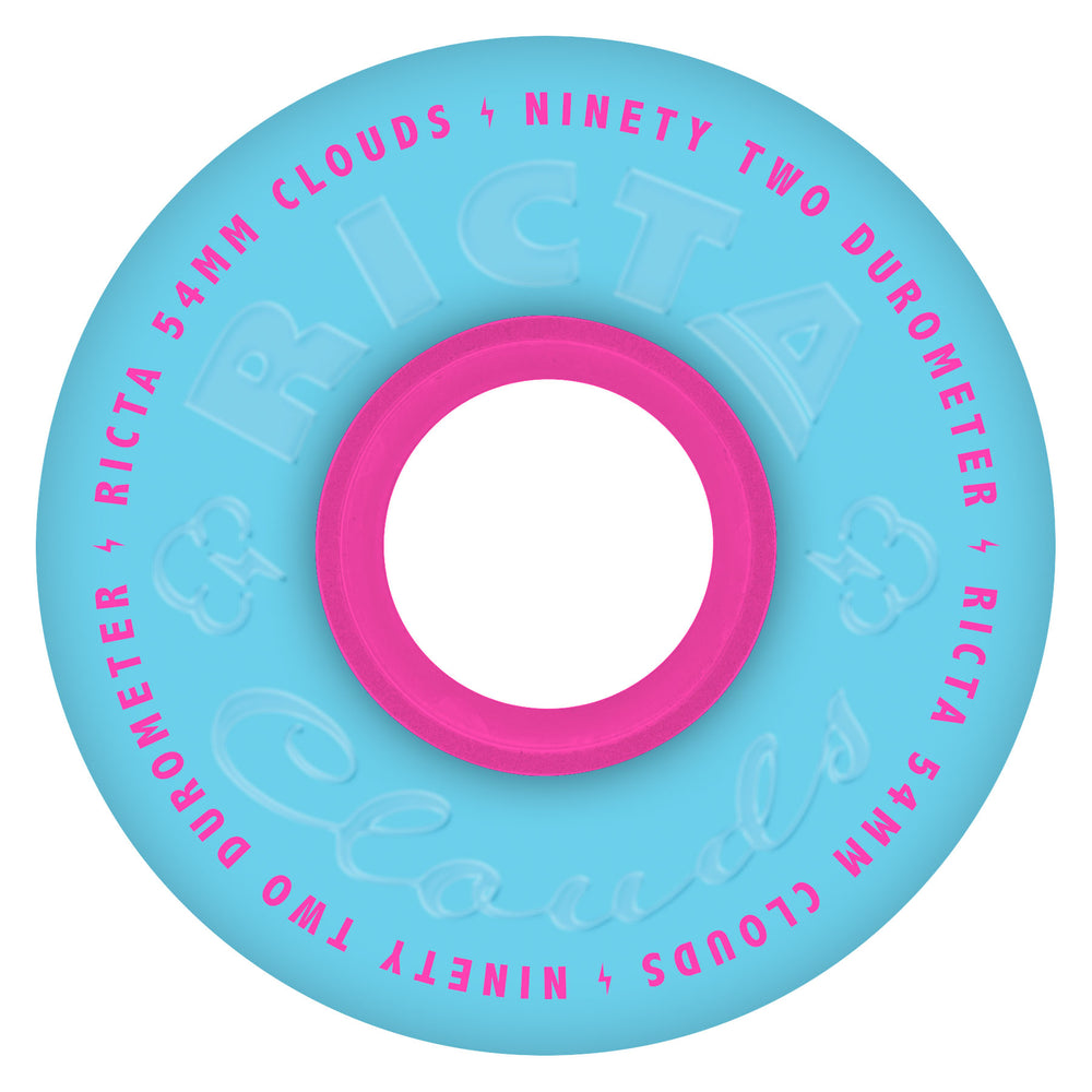 54mm Clouds Blue Pink 92a | Ricta Skateboard Wheels
