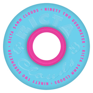 54mm Clouds Blue/Pink 92a Ricta Skateboard Wheels Blue