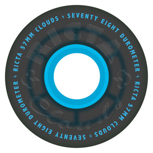 57mm Clouds Transparent Black/Blue 78a Ricta Skateboard Wheels Transparent Black