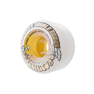 54mm Double Duro White Gum Chubbies 99a/95a OJ Skateboard Wheels White