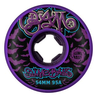 54mm Bam Margera Hardline 95a Slime Balls Guest Skateboard Wheels Purple