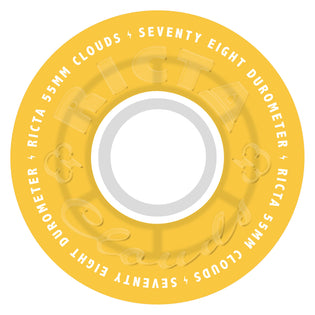 55mm Clouds Transparent Citrus/White 78a Ricta Skateboard Wheels Transparent Citrus